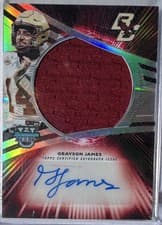 2025 Bowman University Best Prospect Jumbo Relic Autographs Refractor Grayson James #JRA-GJ card