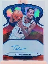 T.J. Warren 2018 Panini Crown Royale Crown Autographs card