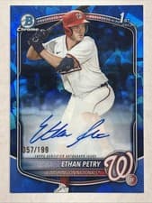 2025 Bowman Draft Sapphire Sapphire Chrome Prospect Autographs Ethan Petry #CPA-EP card