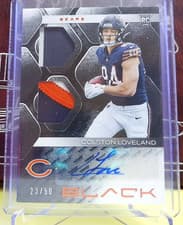 Colston Loveland 2025 Panini Black Rookie Signature Materials card