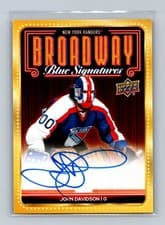 2025-26 Upper Deck New York Rangers Centennial Broadway Blue Signatures John Davidson #BBS-JD card
