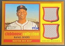2025 Topps Heritage Clubhouse Collection Single Player Dual Relics Rafael Devers #CCSDR-RD card