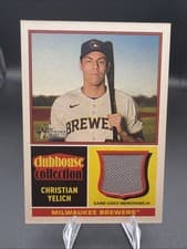 2025 Topps Heritage Clubhouse Collection Relics Christian Yelich #CCR-CY card