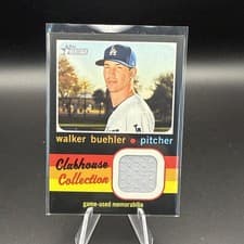 Walker Buehler 2020 Topps Heritage Clubhouse Collection Relics card