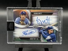 2025 Topps Chrome Black Pitch Black Pairings Dual Autographs George Brett / Bobby Witt Jr. #PDPA-BW card