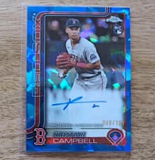 2025 Topps Chrome Sapphire Rookie Autographs Sapphire Kristian Campbell #RA-KC card