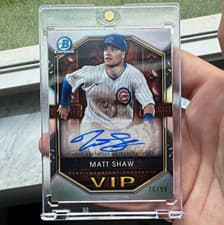 2025 Bowman Very Important Prospects Autographs Matt Shaw #VIP-MS card