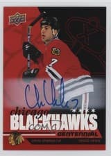 2025-26 Upper Deck Chicago Blackhawks Centennial Red Hot Autos Chris Chelios #97 card