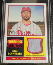 2025 Topps Heritage Clubhouse Collection Relics Kyle Schwarber #CCR-KS card
