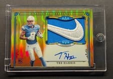2025 Panini Prizm Rookie Patch Autographs Tre Harris #24 card