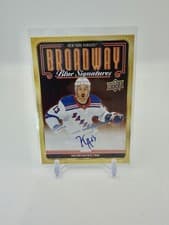 2025-26 Upper Deck New York Rangers Centennial Broadway Blue Signatures Kevin Hayes #BBS-KH card