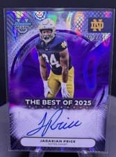 2025 Bowman University Chrome Chrome Prospect Autographs Jadarian Price #BCA-JPR card