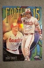 Mike Trout 2025 Topps Chrome Update Fortune 15 card