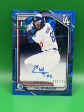 2024 Bowman Chrome Sapphire Edition Chrome Sapphire Prospect Autographs Emil Morales #CSPA-EM card