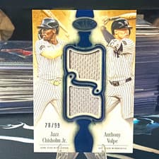 2026 Topps Tier One Dual Player Relics Jazz Chisholm Jr. #DPR-CV card