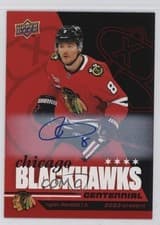 2025-26 Upper Deck Chicago Blackhawks Centennial Red Hot Autos Ryan Donato #32 card