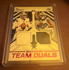 2025 Panini Rookies & Stars Team Duals CeeDee Lamb / Dak Prescott #TD-DAL card