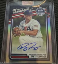 2025 Panini Stars & Stripes USA Baseball Throwback Signatures Trey Yesavage #AS-TY