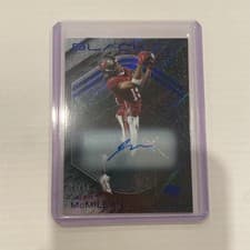 2024 Panini Black Rookie Patch Autographs Jalen McMillan #215 card