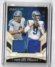 2025 Panini Immaculate Past and Present Materials Matthew Stafford #6 card