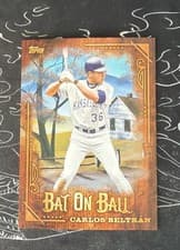 Carlos Beltrán 2025 Topps X Bob Ross: The Joy of Baseball Bat on Ball card