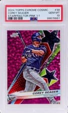 Corey Seager 2024 Topps Cosmic Chrome Starfractor card