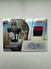 2025 Panini Prizm Rookie Patch Autographs Jayden Higgins #14 card