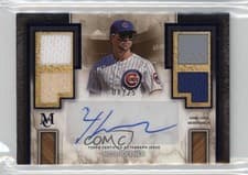 2025 Topps Museum Collection Single Player Signature Swatches Quad Relic Autographs Nico Hoerner #SPQRA-NH card
