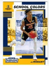 2019 Panini Contenders Draft Picks School Colors JA Morant #2 card
