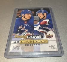 Kaapo Kakko, Adam Fox 2019 Upper Deck Canvas card