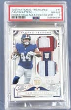 2025 Panini National Treasures Rookie Treasures Holo Silver Cam Skattebo #11 card