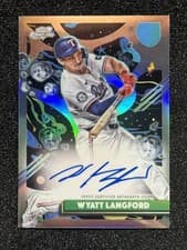 Wyatt Langford 2025 Topps Cosmic Chrome Cosmic Chrome Autographs card