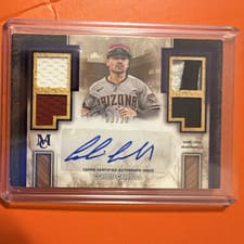 2025 Topps Museum Collection Single Player Signature Swatches Quad Relic Autographs Corbin Carroll #SPQRA-CC card