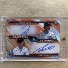 Jackson Jobe / Max Clark 2026 Bowman Draft Pick Pairings Autograph card