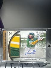 Lawrence Butler 2025 Topps Museum Collection Momentous Material Jumbo Patch Autographs card
