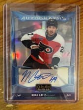 2024-25 O-Pee-Chee Platinum Blue Rainbow Autographs Noah Cates #BA-NC card