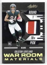 2025 Panini Absolute War Room Materials Colston Loveland #WRM-CLD card