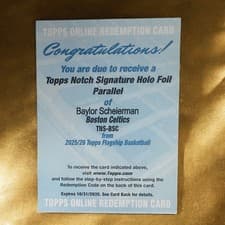 2025-26 Topps Topps Notch Signatures Baylor Scheierman #TNS-BSC card