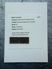2024-25 Panini Prizm Black Sensational Signatures AJ Johnson #SS-AJJ card