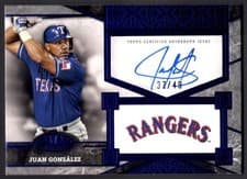 2025 Topps Tier One Top Shelf Signatures Juan González #TSS-JG card