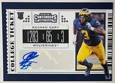 Rashan Gary 2019 Panini Contenders Draft Picks card