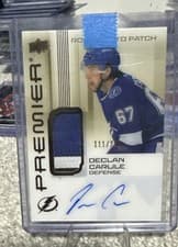 2024-25 Upper Deck Premier Acetate Auto Patch Rookies Declan Carlile #AR-DC card