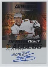 Ryan Greene 2025-26 Upper Deck Credentials Debut Ticket Access Autographs card