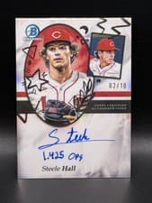 Steele Hall 2025 Bowman Draft Draft Prospect Portrait Autographs card