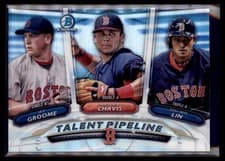 2018 Bowman Talent Pipeline Chrome Tzu Wei Lin, Michael Chavis, Jay Groome #BOS