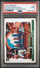 2024 Donruss Horizontal Downtown! Bo Nix / John Elway #14 card