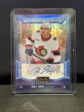 2024-25 O-Pee-Chee Platinum Blue Rainbow Autographs Ridly Greig #BA-RG card