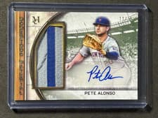 Pete Alonso 2025 Topps Museum Collection Momentous Material Jumbo Patch Autographs card