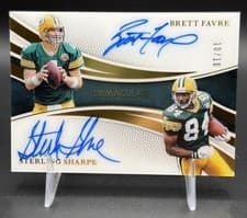 2025 Panini Immaculate Immaculate Dual Autographs Brett Favre/Sterling Sharpe #10 card