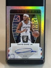 2024-25 Panini Totally Certified Signed Sealed and Delivered David Duke Jr. #SD-DUK card